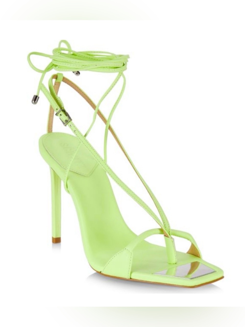 Schutz Leather Green Ankle Wrap Heels Size 8